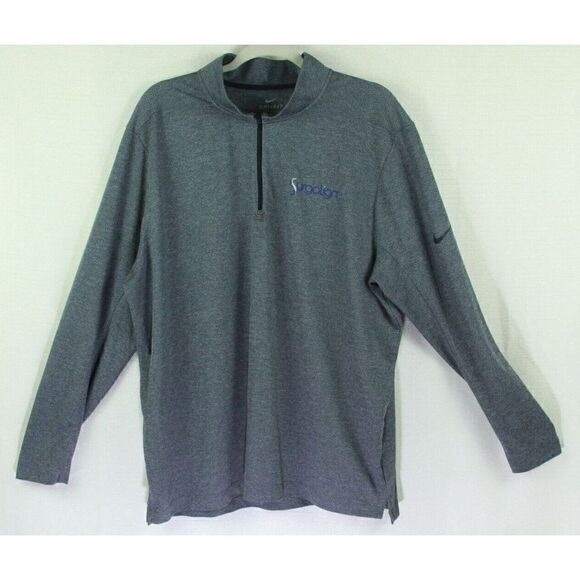 Nike Dri-Fit Shirt Quarter Zip Gray Surgalign Branded Long Sleeve Mens XXL 2XL - Picture 1 of 8